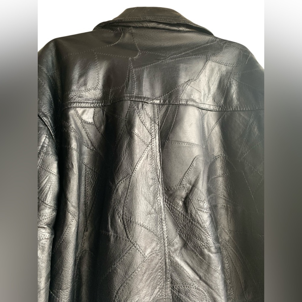 Vintage US Military Patchwork Leather Black Bomber Jacket Department of The Army - Picture 10 of 11